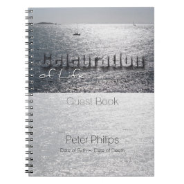 Seascape Celebration of Life Custom Guest Book Notitieboek