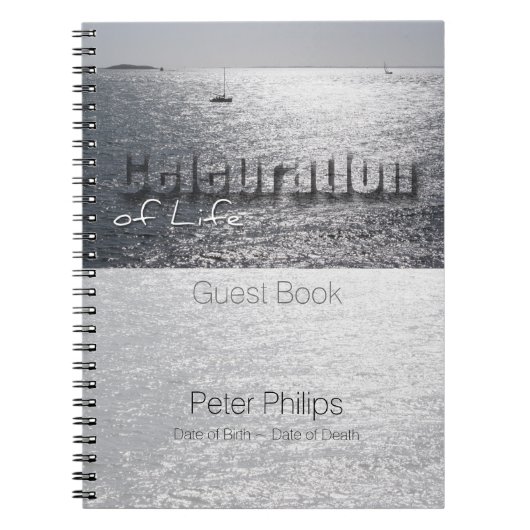 Seascape Celebration of Life Custom Guest Book Notitieboek (Voorkant)