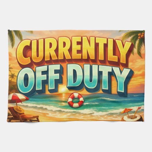 Seascape Coastal Currently Off Duty Artwork Theedoek (Horizontaal)