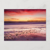 Seascape en pier bij zonsondergang, CA Briefkaart (Voorkant)