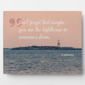 Seascape Foto met Inspirerend vuurtoren Citaat Fotoplaat (Voorkant)