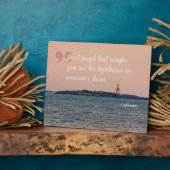 Seascape Foto met Inspirerend vuurtoren Citaat Fotoplaat (Zijkant)