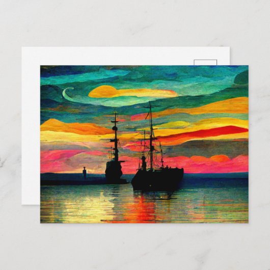 Seascape geïnspireerd door Kandinsky en Paul Klee Briefkaart (Voorkant / Achterkant)