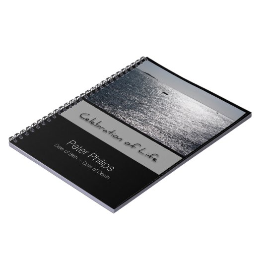 Seascape Gepersonaliseerd Memorial Guest Book Notitieboek (Linkerzijde)