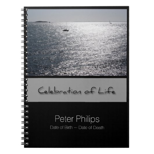 Seascape Gepersonaliseerd Memorial Guest Book Notitieboek (Voorkant)
