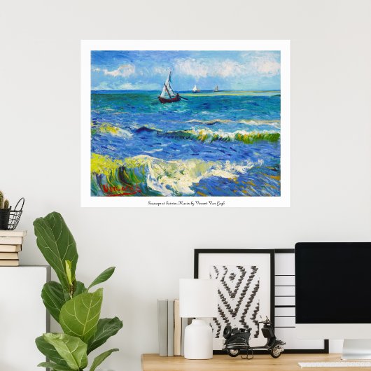 Seascape in Saintes-Maries Vincent Van Gogh Poster (Thuiskantoor)