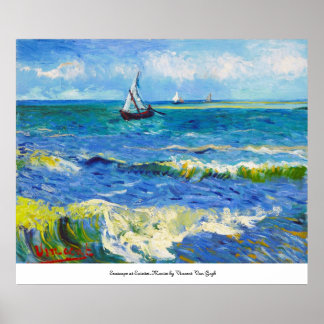 Seascape in Saintes-Maries Vincent Van Gogh Poster