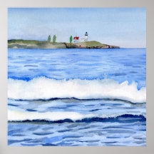 Seascape in York, Maine Waterverf Archival Print