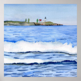 Seascape in York, Maine Waterverf Archival Print