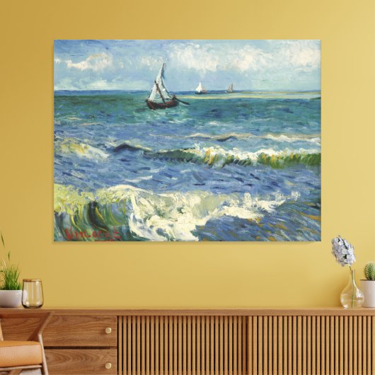 Seascape Les Saintes-Maries-de-la-Mer van Gogh Canvas Afdruk (Insitu (Woonkamer))