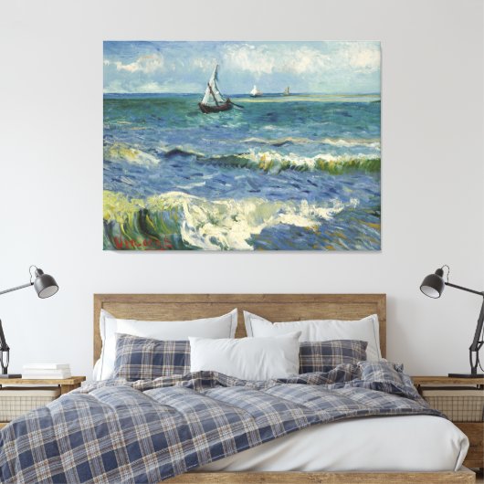 Seascape Les Saintes-Maries-de-la-Mer van Gogh Canvas Afdruk (Insitu (Slaapkamer))