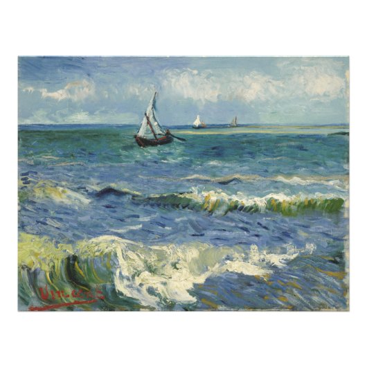 Seascape Les Saintes-Maries-de-la-Mer van Gogh Foto Afdruk (Voorkant)