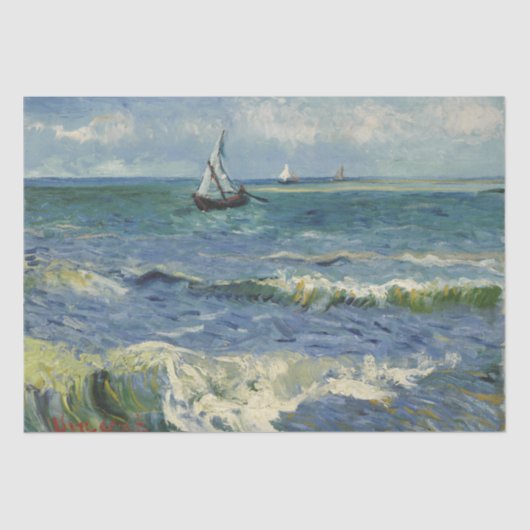 Seascape Les Saintes-Maries-de-la-Mer van Gogh Tissuepapier (Voorkant)