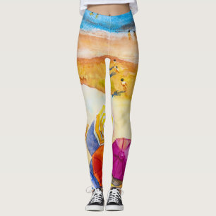 Seascape Love: Waterverf vakantieschilderij Leggings