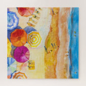 Seascape Love: Waterverf vakantieschilderij Legpuzzel (Horizontaal)