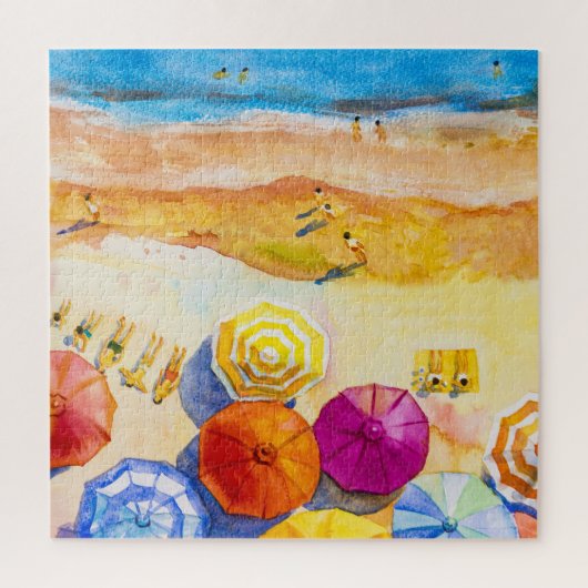 Seascape Love: Waterverf vakantieschilderij Legpuzzel (Verticaal)