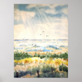Seascape met omheining poster (Voorkant)