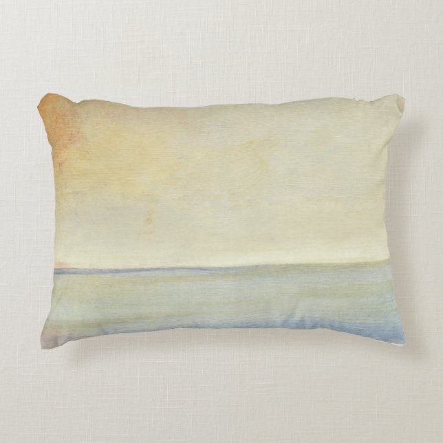 Seascape met Tranquil Oranje Sunset Accent Kussen (Voorkant)