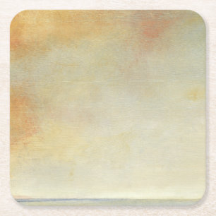 Seascape met Tranquil Oranje Sunset Kartonnen Onderzetters