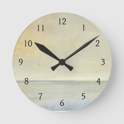 Seascape met Tranquil Oranje Sunset Ronde Klok (Voorkant)