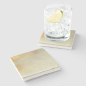 Seascape met Tranquil Oranje Sunset Stenen Onderzetter (Zijkant)