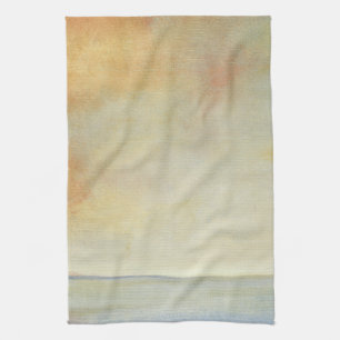 Seascape met Tranquil Oranje Sunset Theedoek