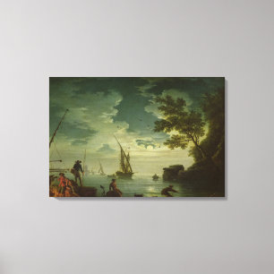 Seascape, Moonlight, 1772 Canvas Afdruk