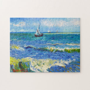Seascape Saintes-Maries Vincent Van Gogh, levendig Legpuzzel