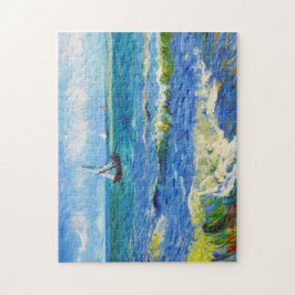 Seascape Saintes-Maries Vincent Van Gogh, levendig Legpuzzel
