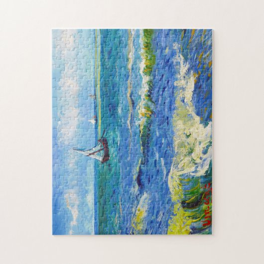 Seascape Saintes-Maries Vincent Van Gogh, levendig Legpuzzel (Verticaal)