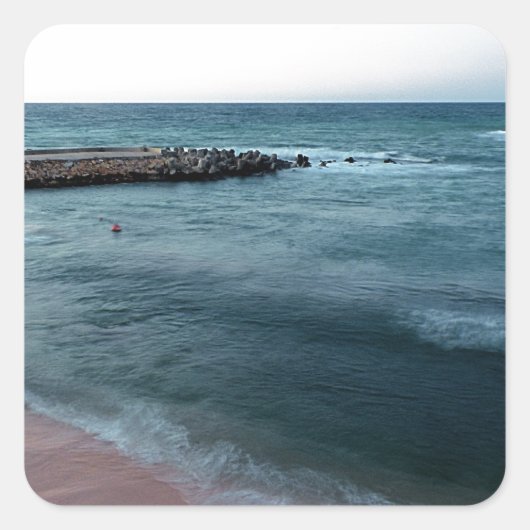 Seascape Vierkante Sticker (Voorkant)