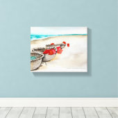 Seascape. Vietnam. Kust in Hoi An Canvas Afdruk (Insitu (Houten vloer))