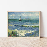 Seascape | Vincent Van Gogh Poster<br><div class="desc">Seascape nabij Les Saintes-Maries-de-la-Mer (1888) door de Nederlandse postpressionist Vincent Van Gogh. Origineel kunstwerk is een olie op het schilderij van de canvas die een boot op een abstracte blauwe oceaan afschildert. Gebruik de ontwerphulpmiddelen om douanetekst toe te voegen of het afbeelding te personaliseren.</div>