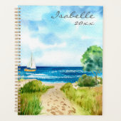 Seascape Waterverf Beach Ocean Personalized Planner (Voorkant)