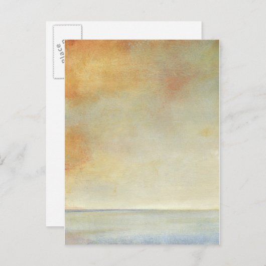Seascape with Tranquil Orange Sunset Briefkaart (Voorkant / Achterkant)