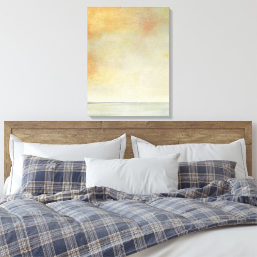 Seascape with Tranquil Orange Sunset Canvas Afdruk (Insitu (Slaapkamer))