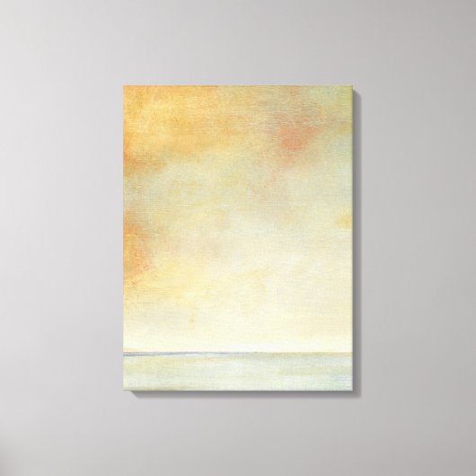 Seascape with Tranquil Orange Sunset Canvas Afdruk (Voorkant)