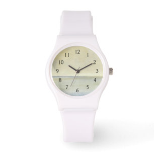 Seascape with Tranquil Orange Sunset Horloge