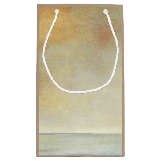 Seascape with Tranquil Orange Sunset Klein Cadeauzakje (Achterkant)