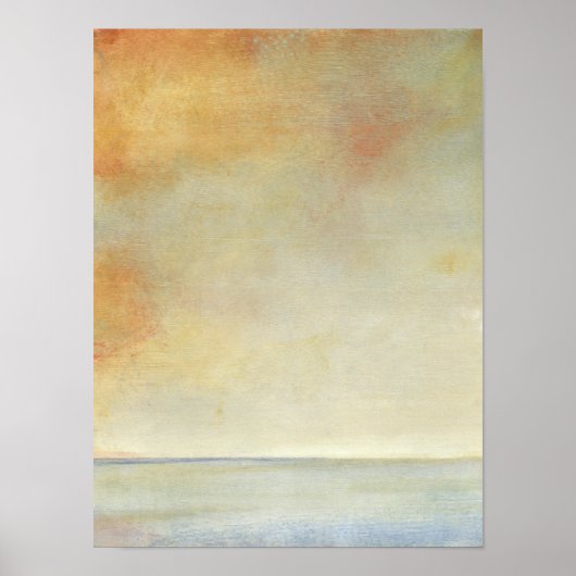 Seascape with Tranquil Orange Sunset Poster (Voorkant)