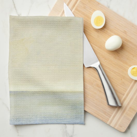 Seascape with Tranquil Orange Sunset Theedoek (Quarter Fold)