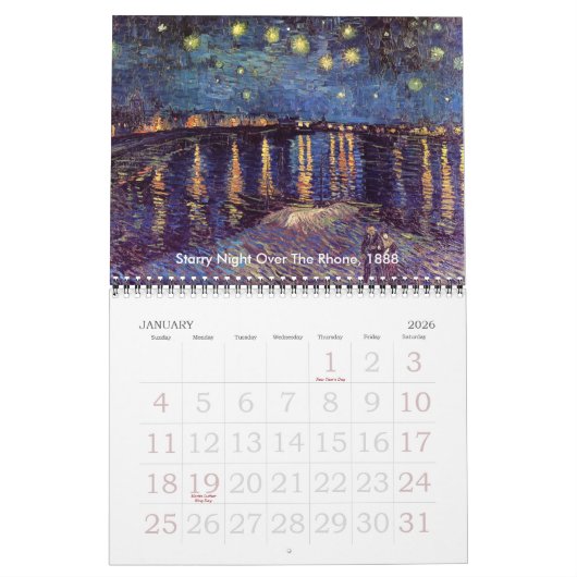 Seascapes en rivieren door Vincent van Gogh Kalender (Jan 2026)