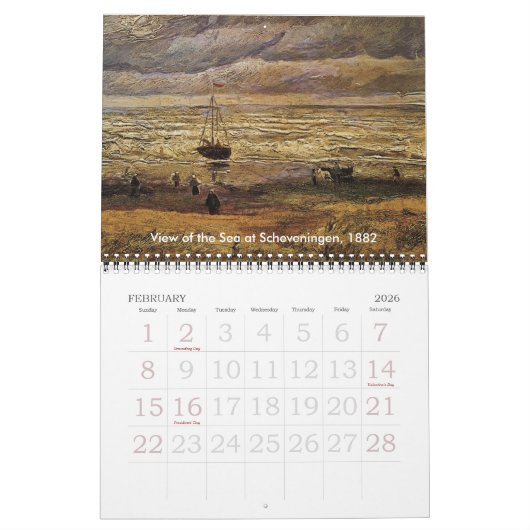Seascapes en rivieren door Vincent van Gogh Kalender (Feb 2026)