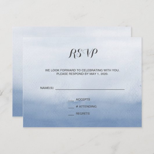 Seascapes RSVP/ Response Briefkaart (Voorkant / Achterkant)