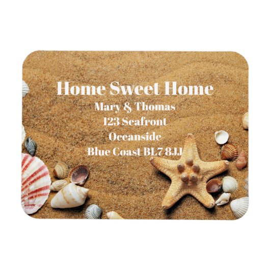 Seashell Adres wijzigen Home Sweet Home Magneet (Horizontaal)