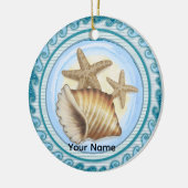 Seashell and Starfish Keramisch Ornament (Links)