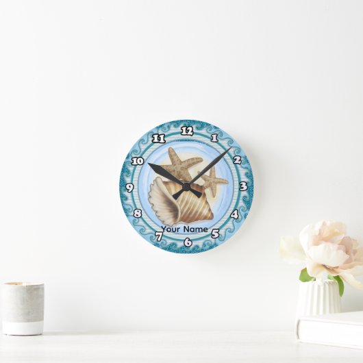 Seashell and Starfish Ronde Klok (Huis)