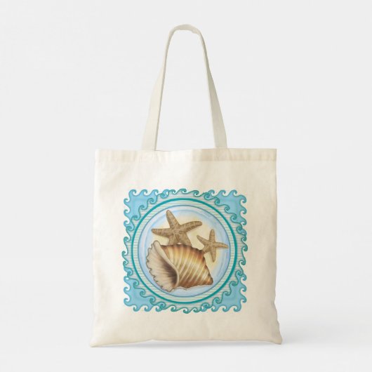Seashell and Starfish Tote Bag (Achterkant)