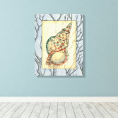 Seashell and Tree Branches Canvas Afdruk (Insitu (Houten vloer))