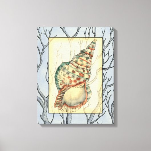 Seashell and Tree Branches Canvas Afdruk (Voorkant)